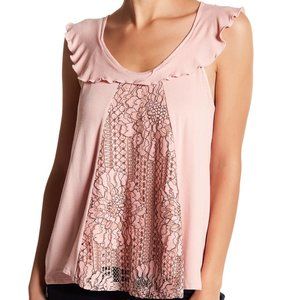 GYPSIES & MOONDUST Sleeveless Ruffle Racerback Tan